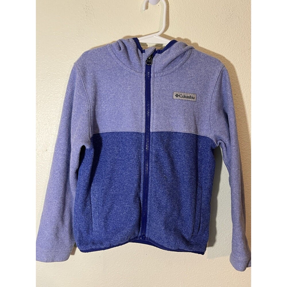 Columbia Girls Full Zip Fleece Hooded Jacket - purple - Size XS 6/7